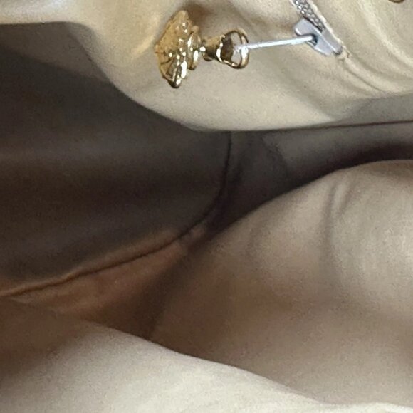 Auth Gucci GG Supreme PVC x Leather Beige Drawstring Shoulder Bag - Picture 5 of 10